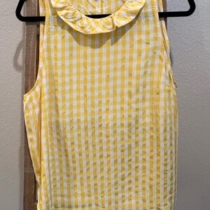 J. Crew Yellow Ruffled Sleeveless Blouse